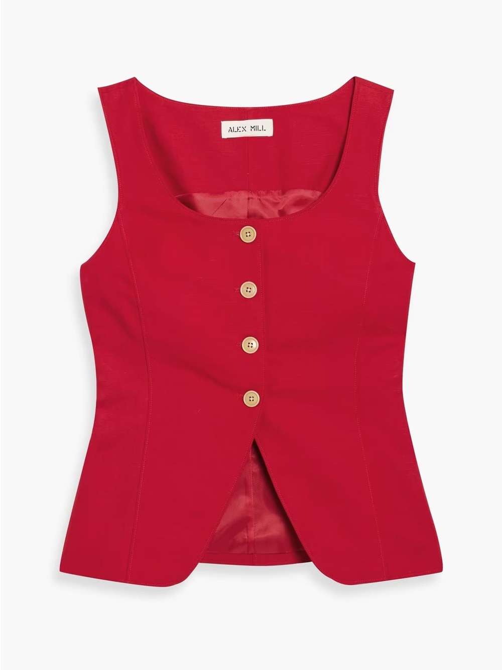 Alex Mill Red Sleeveless Button Front Vest